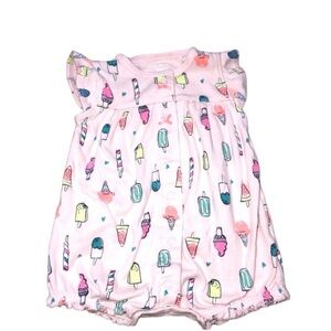 Carter’s 3 Months Little Girls Adorable Summer Pink Popsicle & Ice cream romper